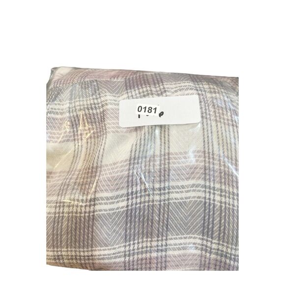 ANDREE Unit Plaid Light Flannel Floral Embroidered Tunic Top Sz S - Picture 5 of 5